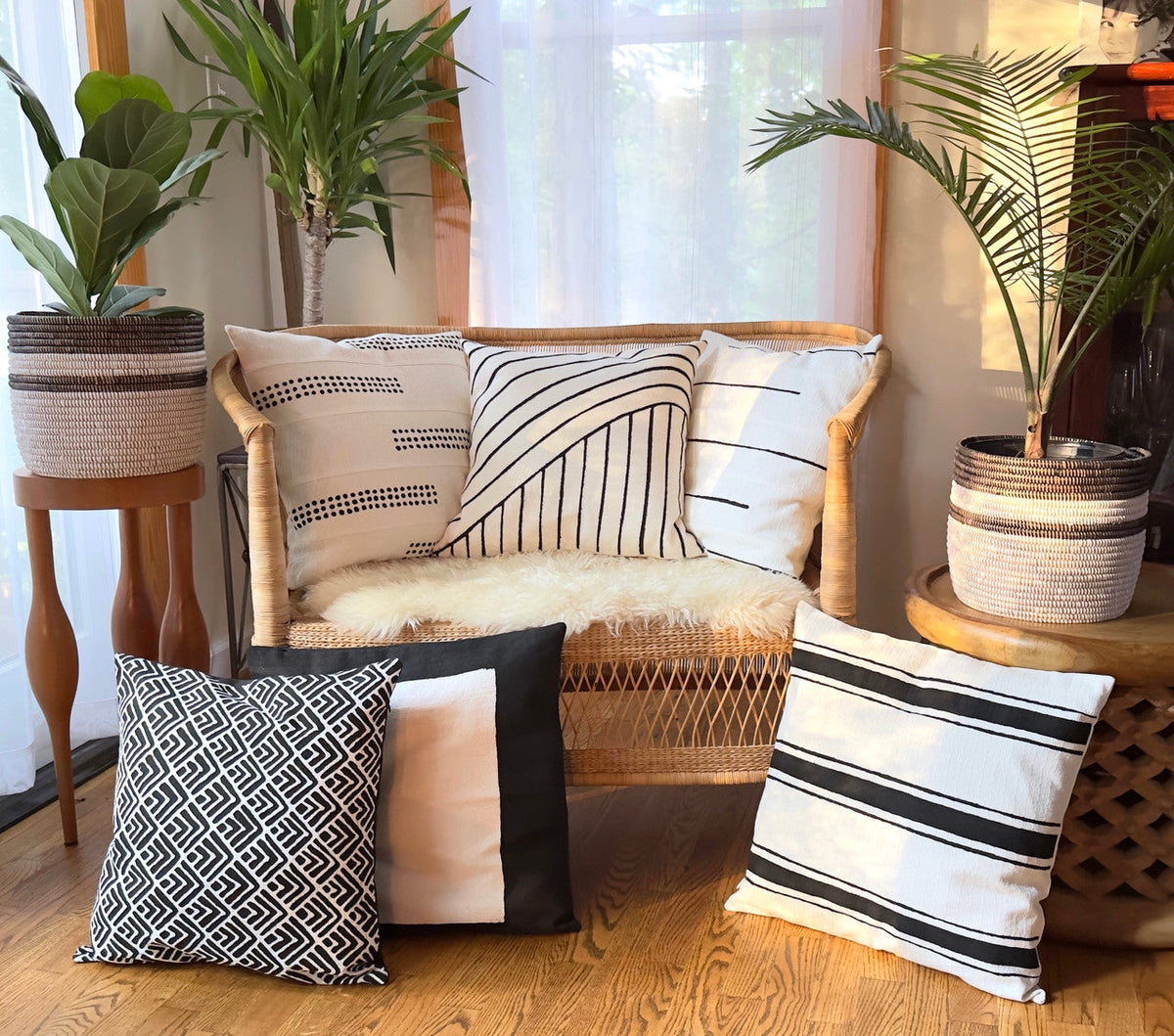 Squares Sadza Pillow Cover Handcrafted in Zimbabwe
