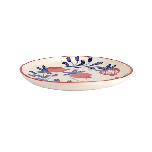 Anaar Pomegranate Snack Plate  Handpainted Stoneware, Set of 2
