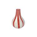 Red Stripe Bud Vase  Handpainted Ceramic, 4.75"