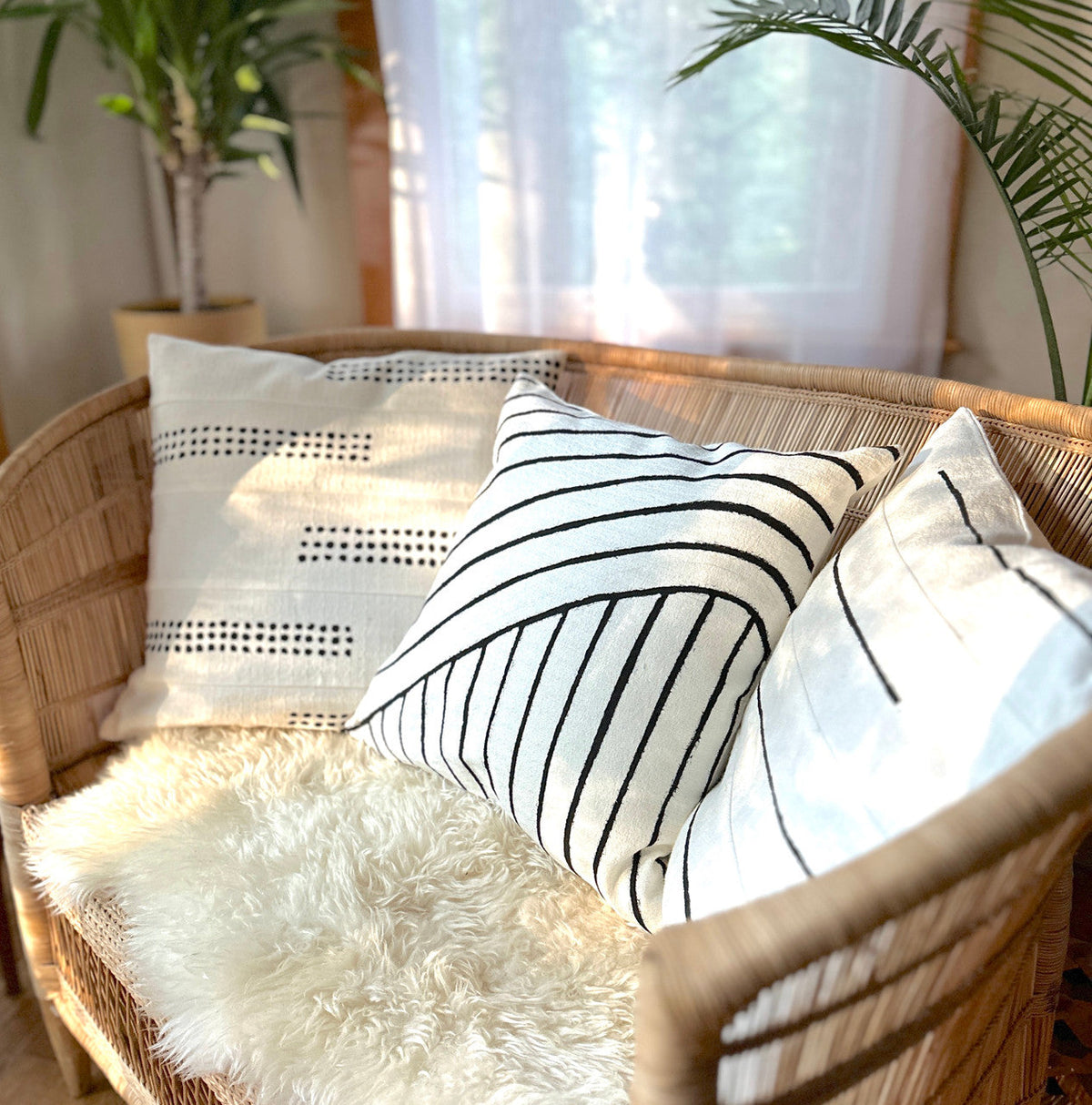 Organic Lines Sadza Pillow Cover Handcrafted in Zimbabwe