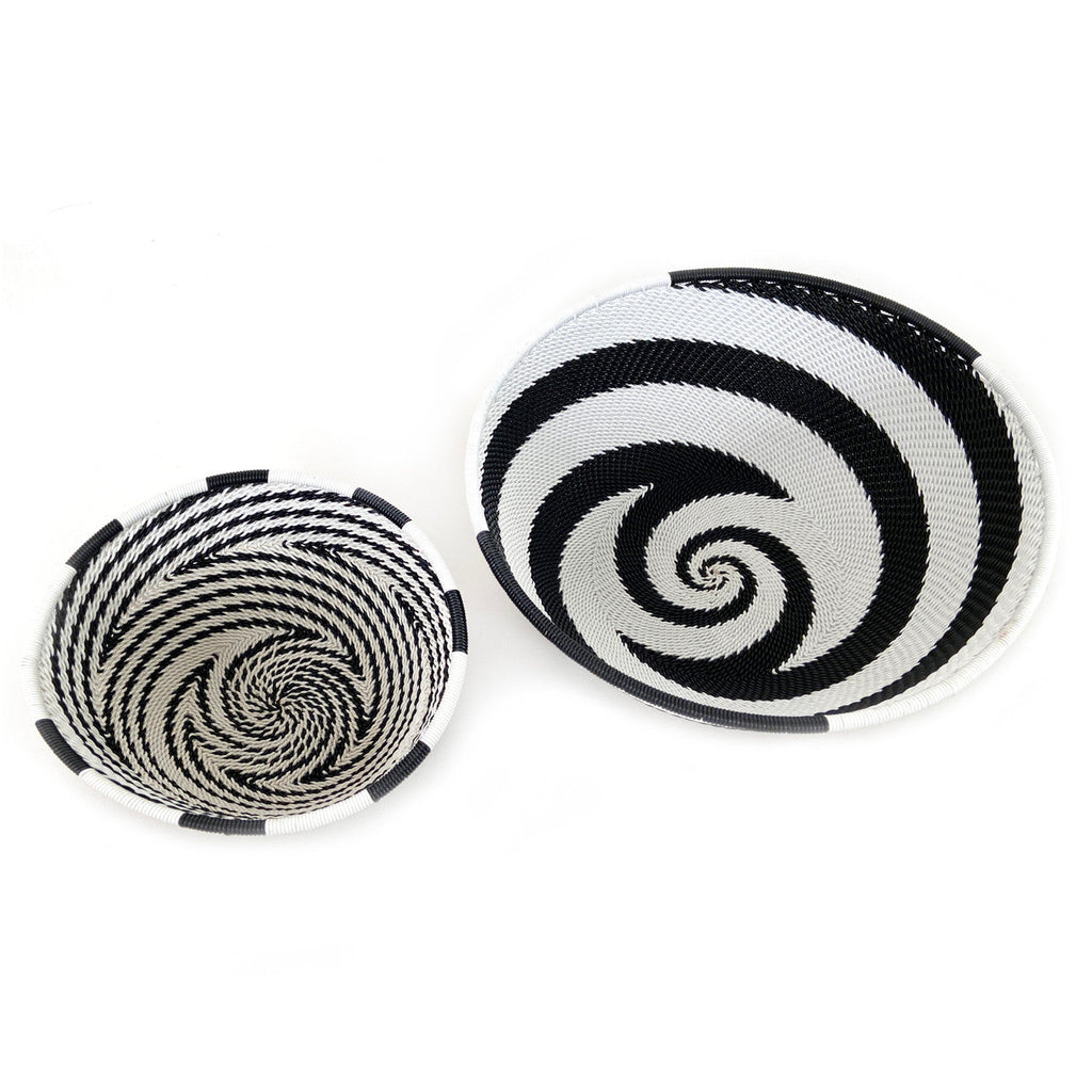 Zulu Wire Basket Bowl  Black & White, Small