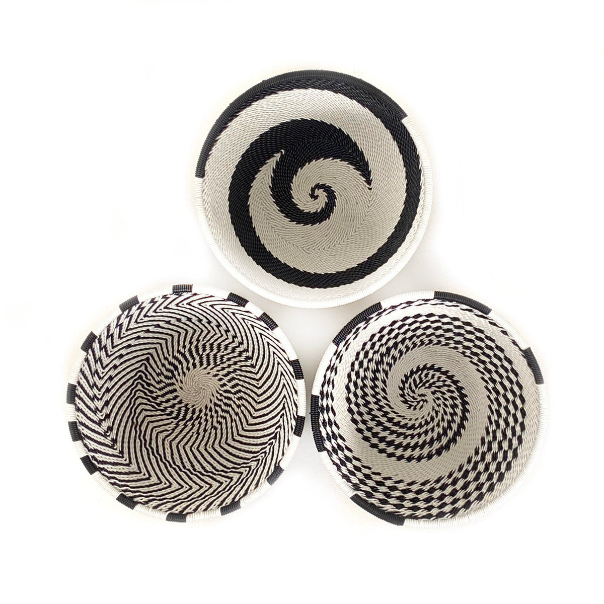 Zulu Wire Basket Bowl  Black & White, Small