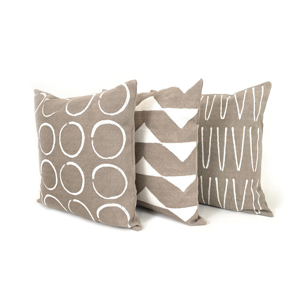 Sadza Triangles Pillow Cover  Savanna Beige
