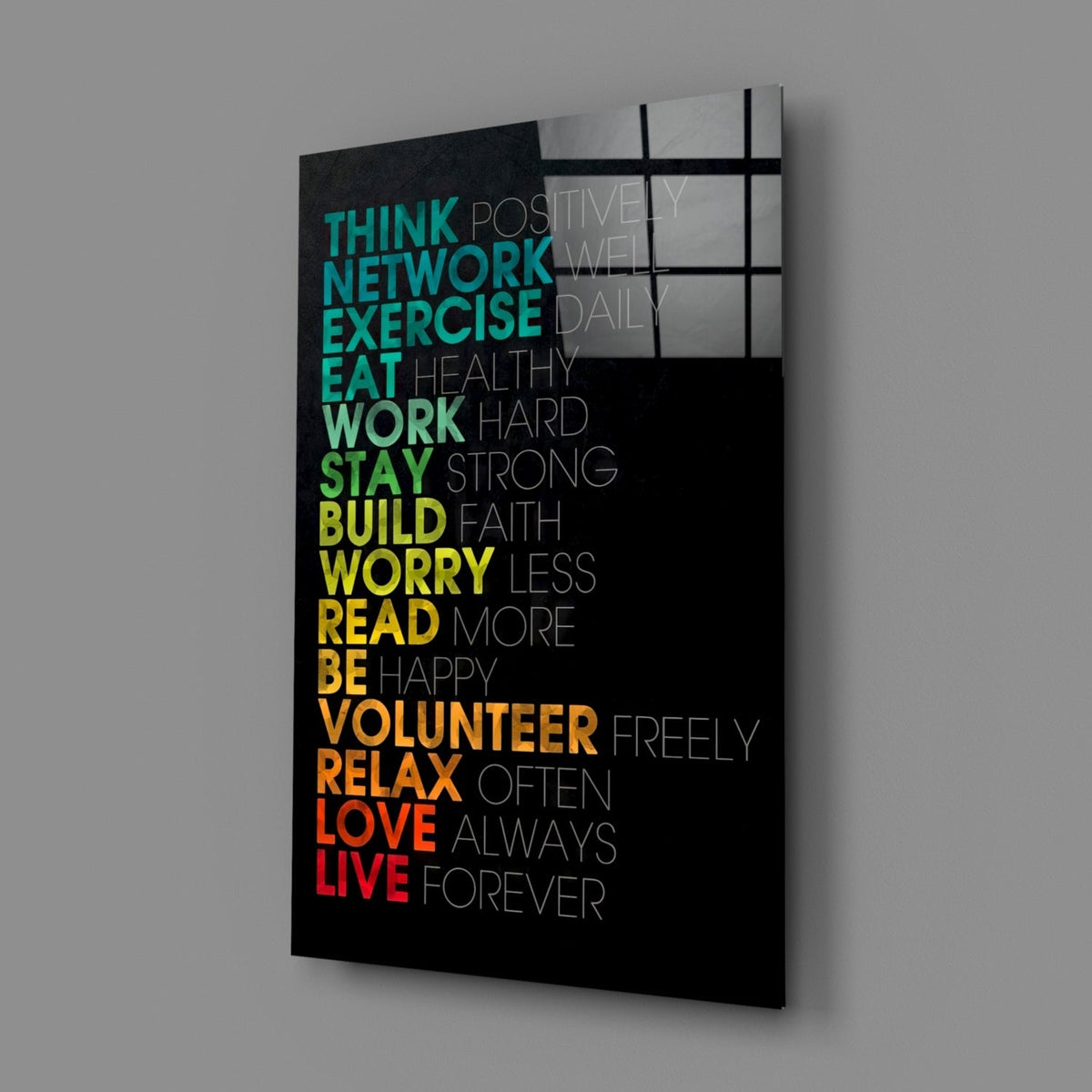 Life Manifesto Typographic Glass Art