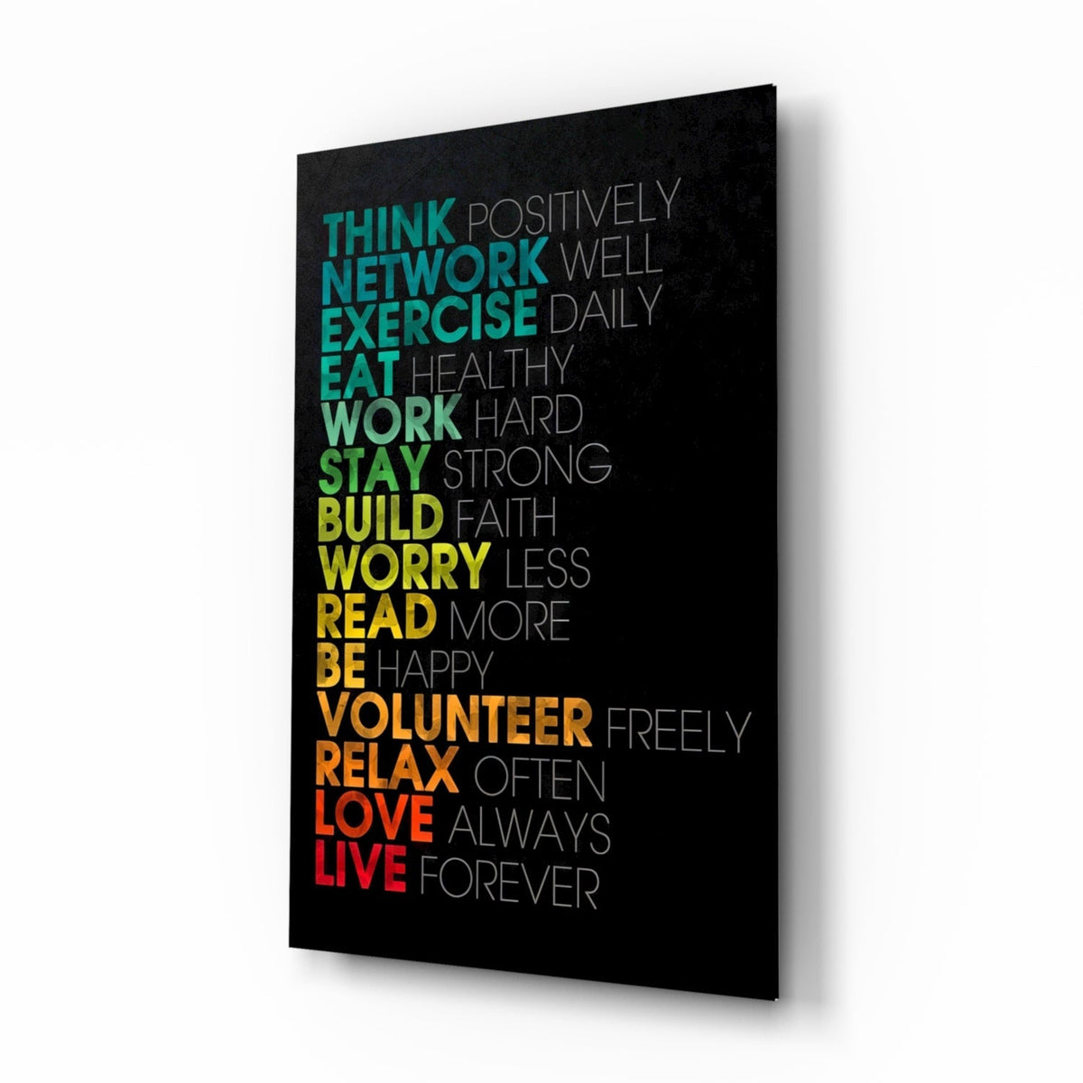 Life Manifesto Typographic Glass Art