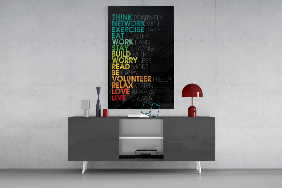 Life Manifesto Typographic Glass Art