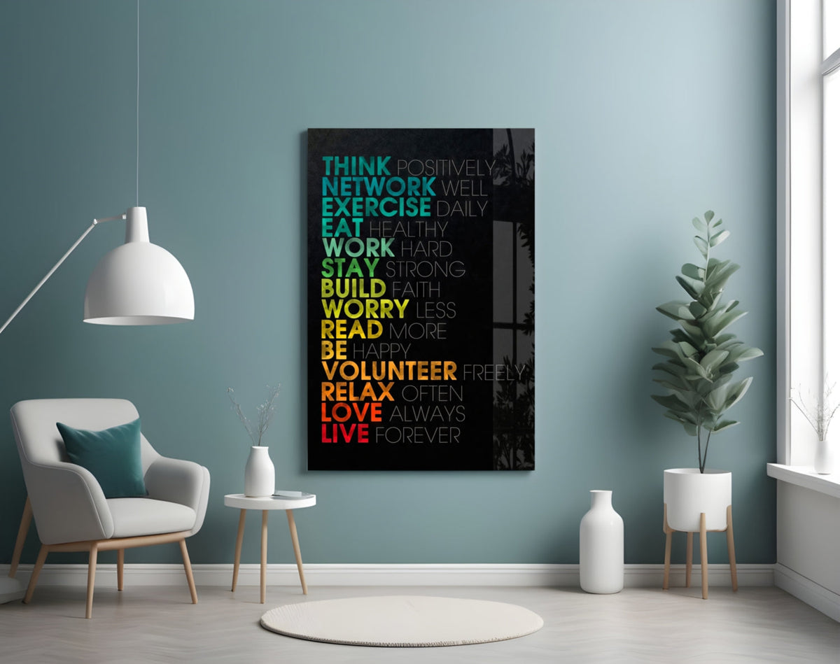 Life Manifesto Typographic Glass Art