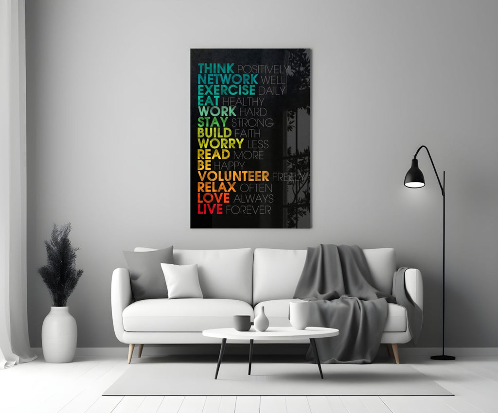 Life Manifesto Typographic Glass Art