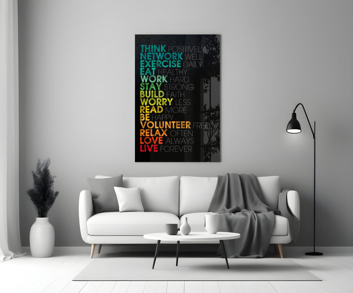 Life Manifesto Typographic Glass Art