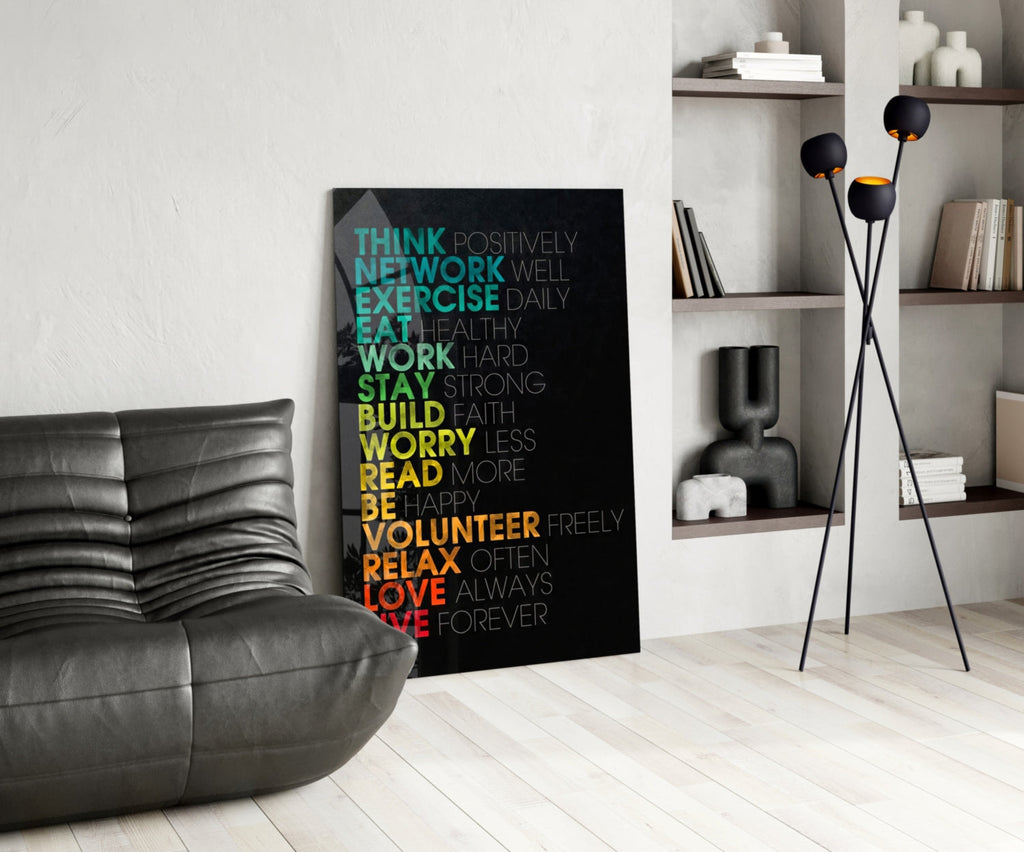 Life Manifesto Typographic Glass Art