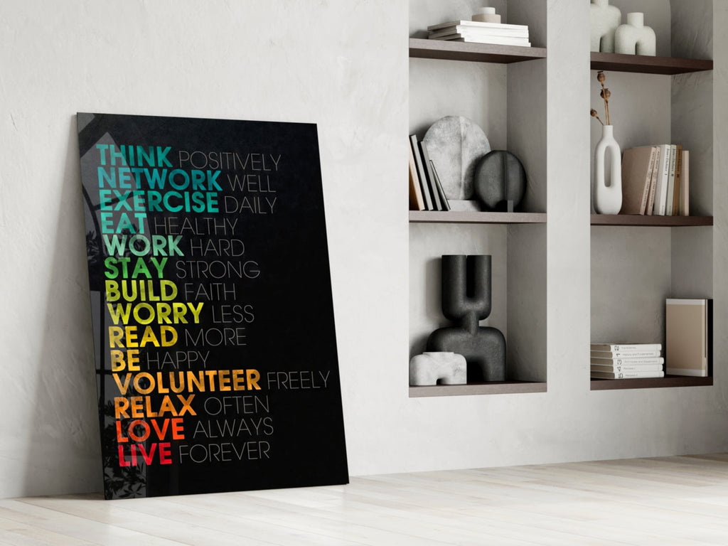Life Manifesto Typographic Glass Art
