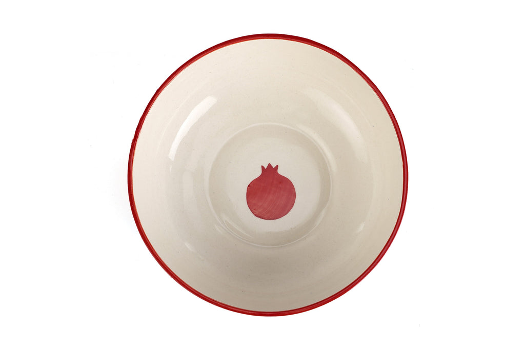 Anaar Pomegranate Serving Bowl  Handpainted Stoneware, Set of 2