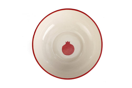 Anaar Pomegranate Serving Bowl  Handpainted Stoneware, Set of 2