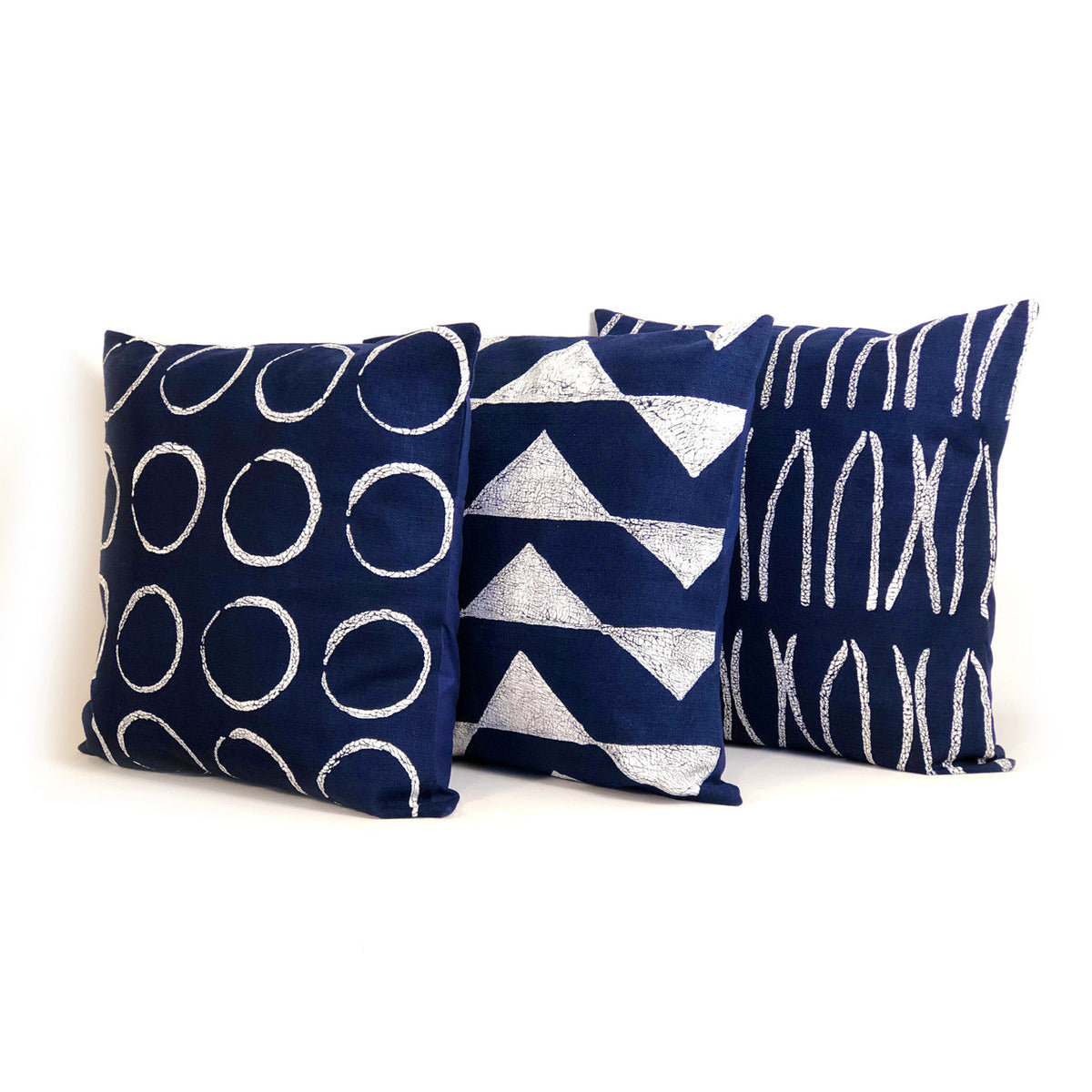 Sadza Lines Pillow Cover  Touareg Indigo