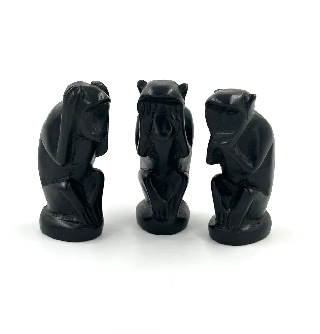 Ugandan Wood Chimpanzee Set  African Blackwood