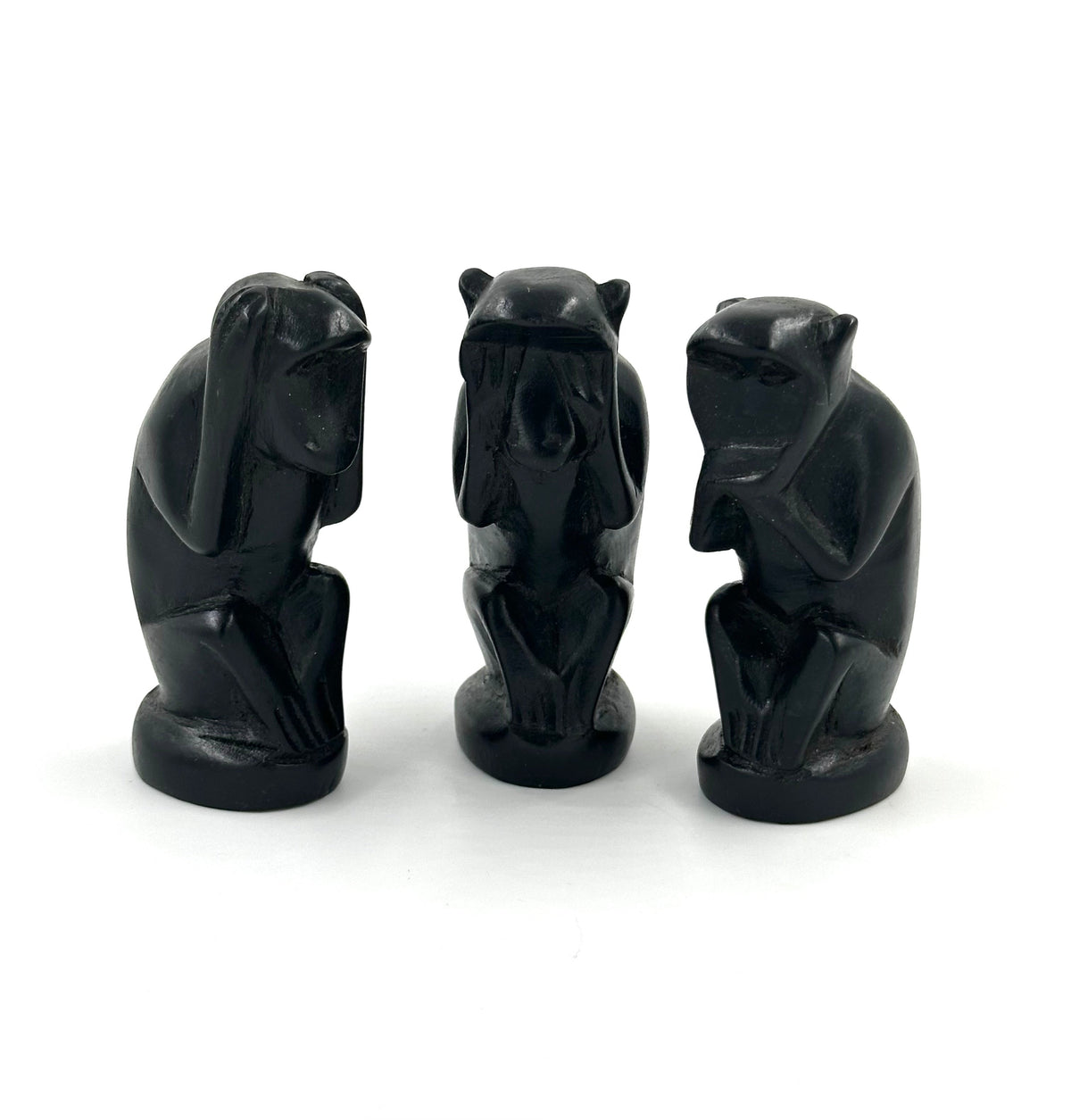Ugandan Wood Chimpanzee Set  African Blackwood