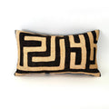 Kuba Cloth Rectangular Pillow Cover Raffia Weave, DR Congo