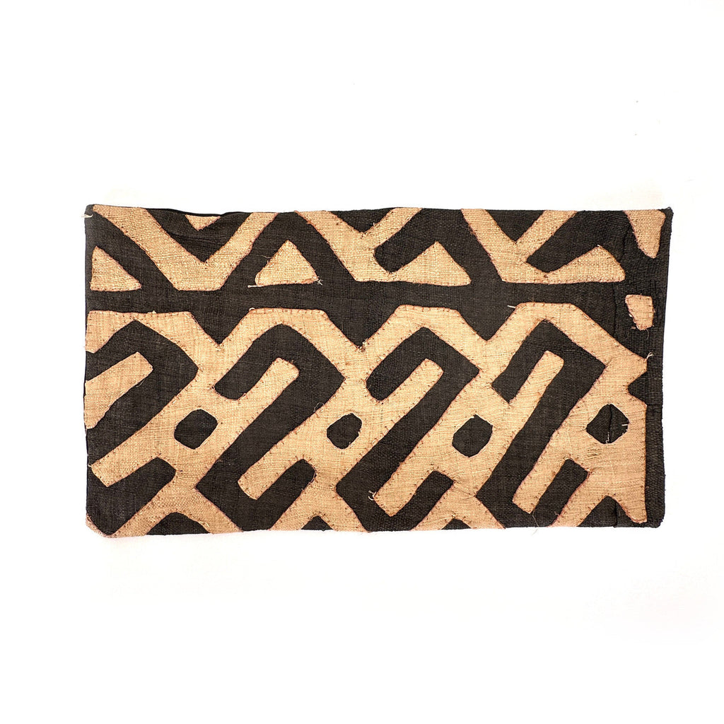 Kuba Cloth Rectangular Pillow Cover Raffia Weave, DR Congo