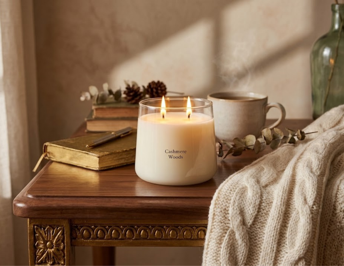 Cashmere Woods Double-Wick Scented Candle Jar