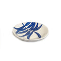 Blue Floating Leaves Dessert Plate Handpainted Ceramic, South Africa