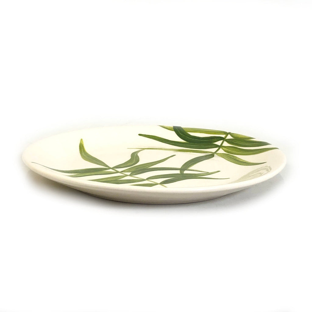 Green Floating Leaves Dinner Plate Handpainted Ceramic, South Africa