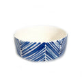 Blue Palm Leaves Wide Serving Bowl Handpainted Ceramic, South Africa