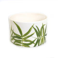 Green Floating Leaves Cylinder Bowl Handpainted Ceramic, South Africa