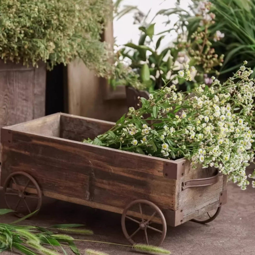 Wooden Wagon Garden Planter Box