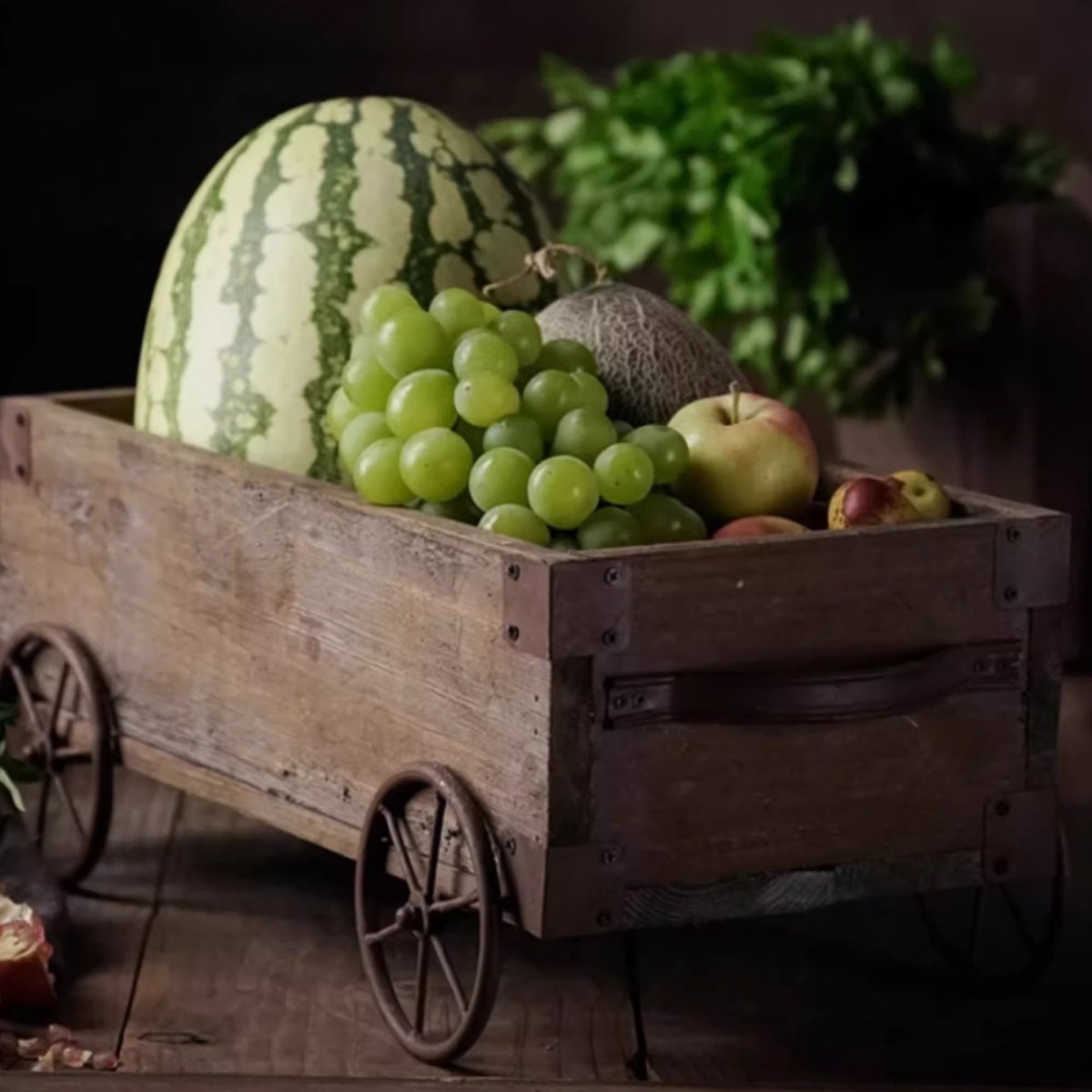 Wooden Wagon Garden Planter Box
