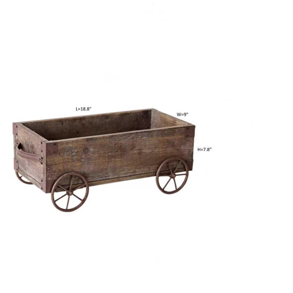 Wooden Wagon Garden Planter Box