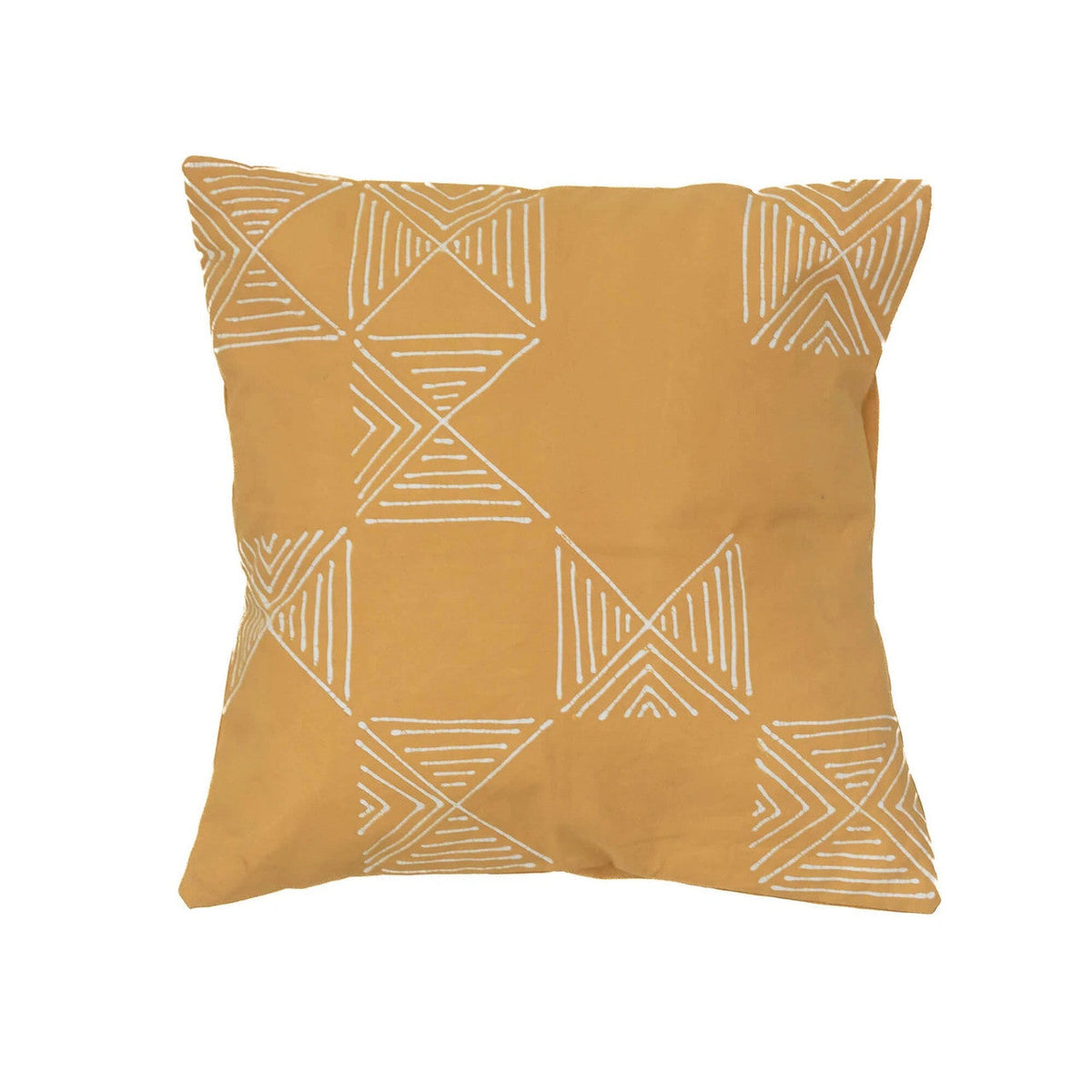 Matika Mustard Grid Pillow Cover Handcrafted in Zambia