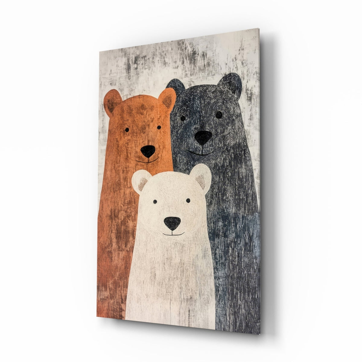Three Bears Storybook Illustration Glass Art