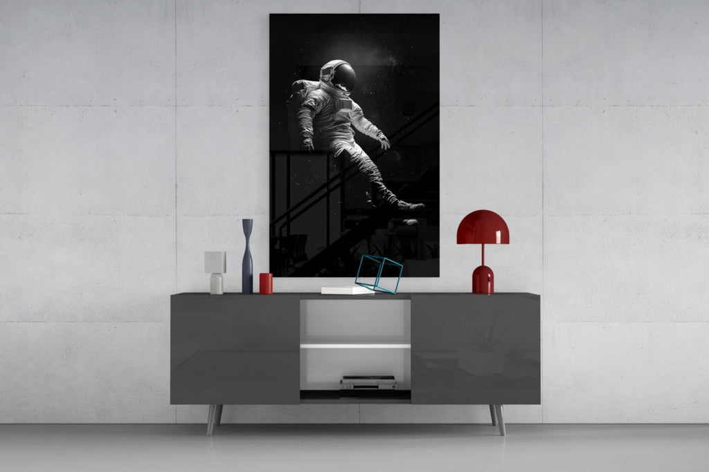 Weightless Astronaut Space Photography Glass Art