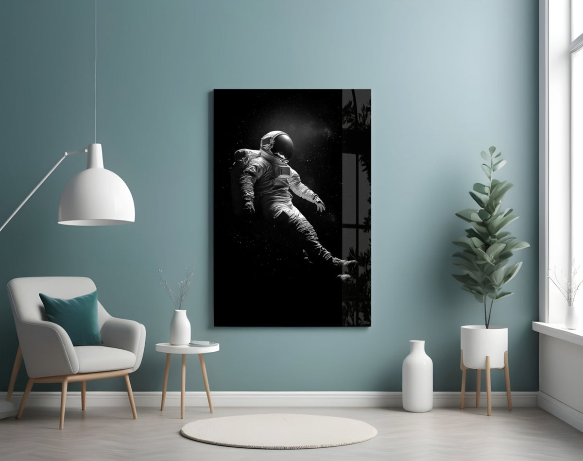 Weightless Astronaut Space Photography Glass Art