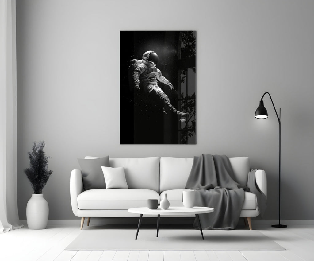 Weightless Astronaut Space Photography Glass Art