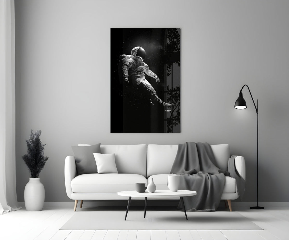 Weightless Astronaut Space Photography Glass Art