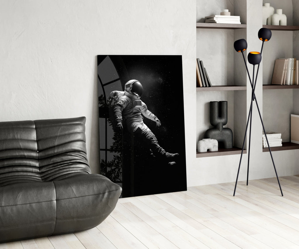 Weightless Astronaut Space Photography Glass Art