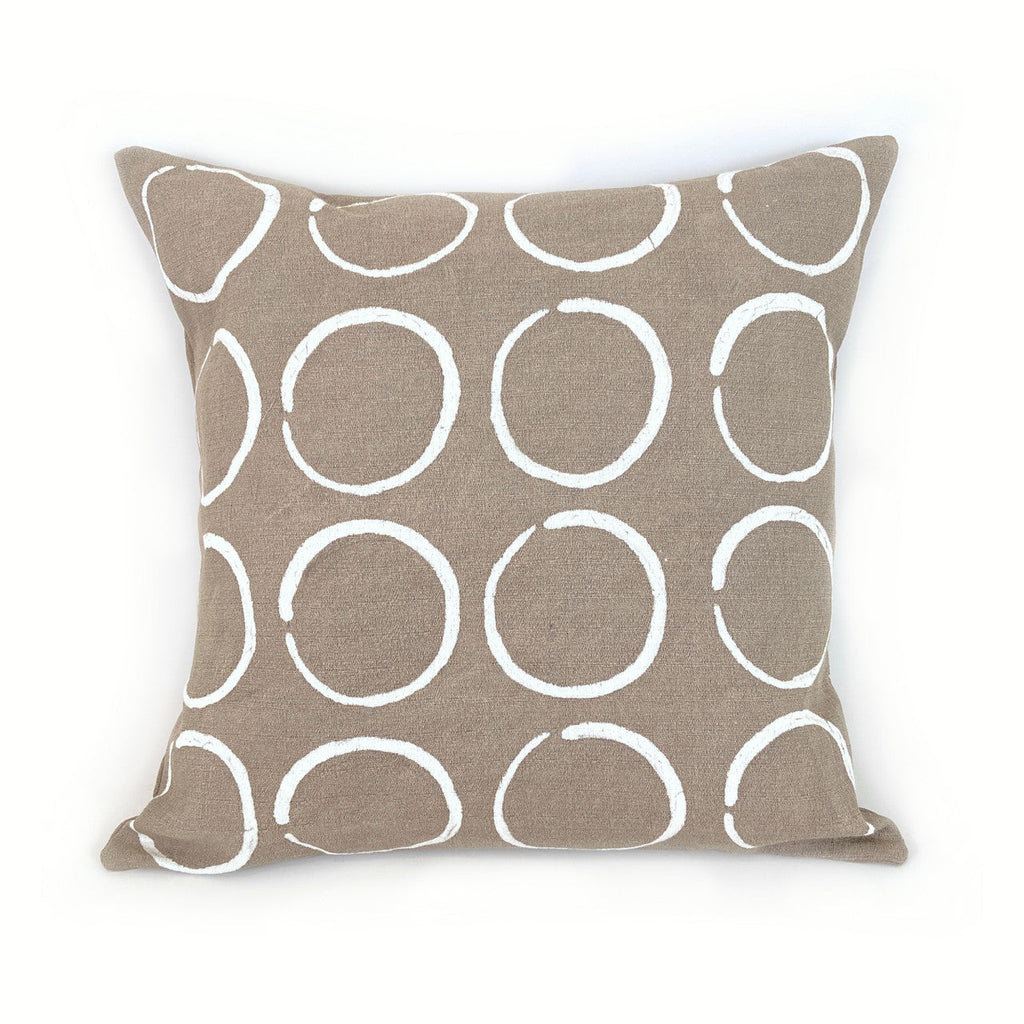 Sadza Circles Pillow Cover  Savanna Beige