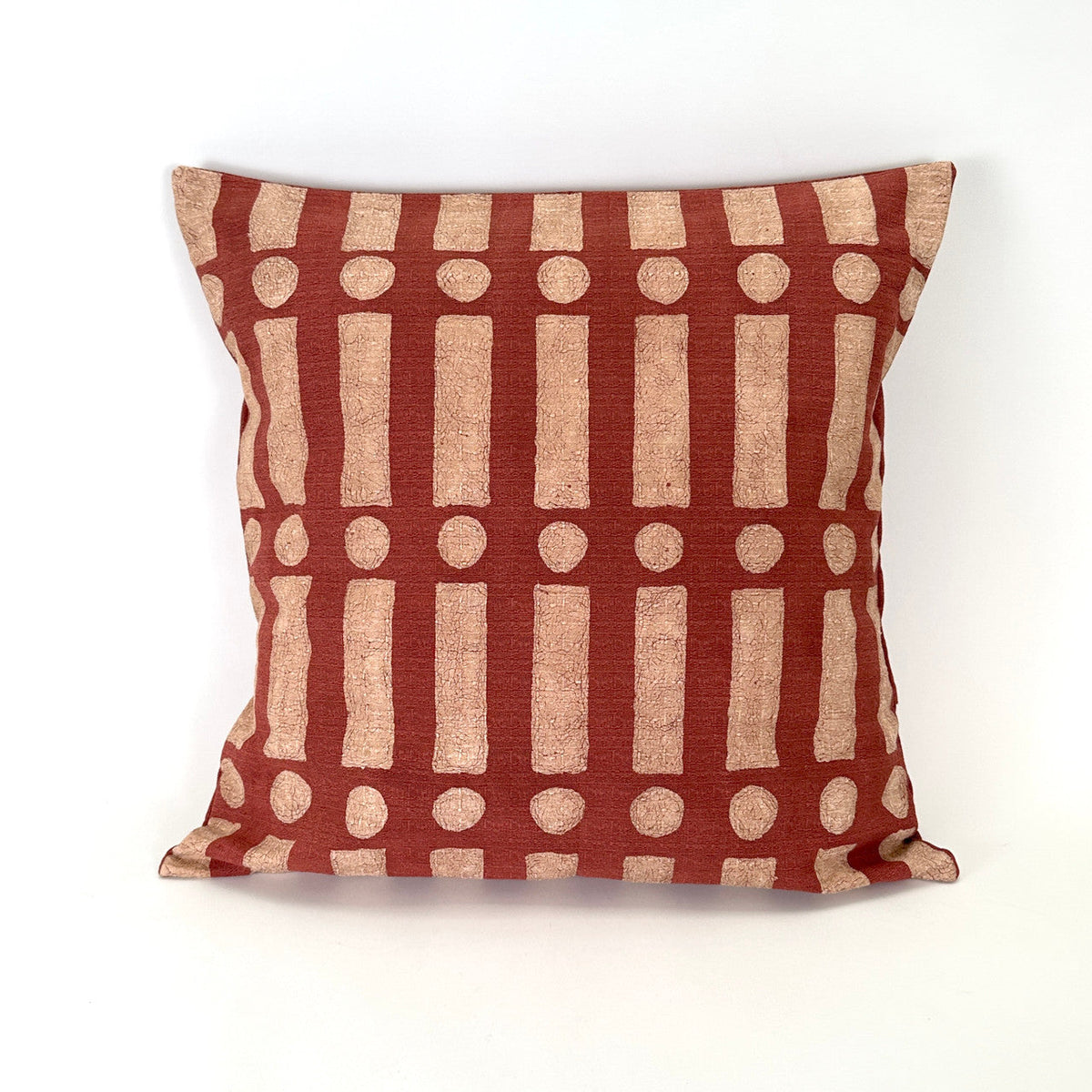 Terracotta Lines & Dots Sadza Pillow Cover Handcrafted in Zimbabwe