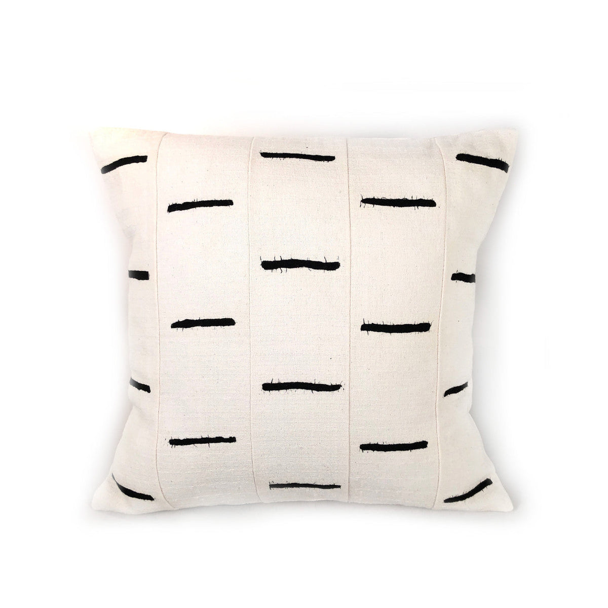 Sadza Dashes Pillow Cover  White, Handcrafted in Zimbabwe