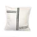 Sadza Dots & Lines Pillow Cover  White, Handcrafted in Zimbabwe
