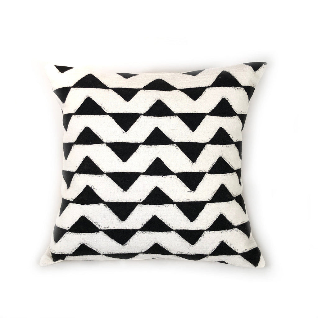 Sadza Triangles Pillow Cover  White, Handcrafted in Zimbabwe