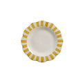 Yellow Stripe Dinner Plate 10"  Handpainted Ceramic, Set of 2