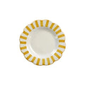 Yellow Stripe Ceramic Plate  Handpainted in India, Set of 2