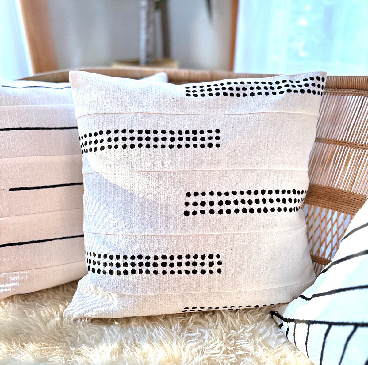 Boho Dots Sadza Pillow Cover Handcrafted in Zimbabwe