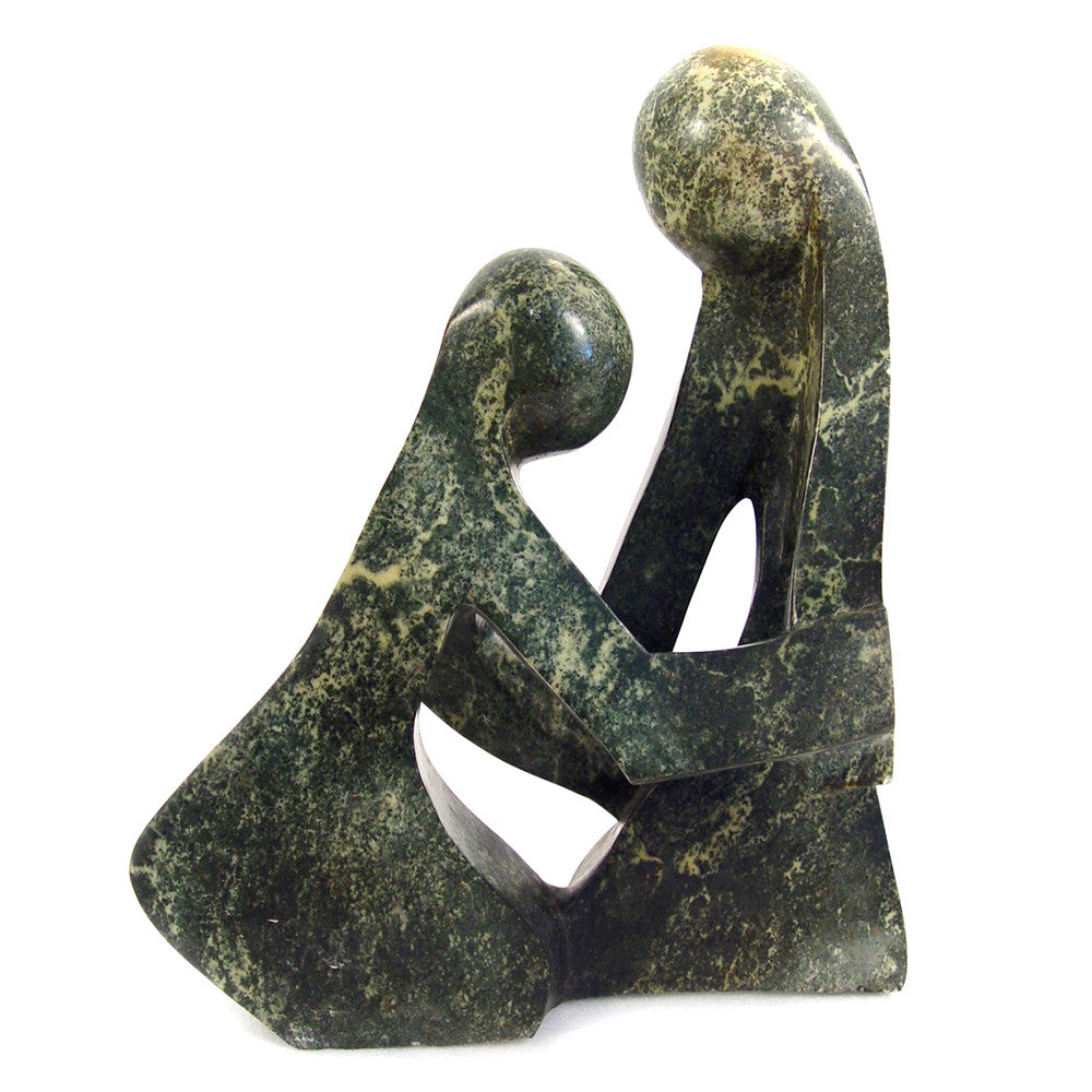 Dancing Partners  Shona Serpentine Stone Sculpture