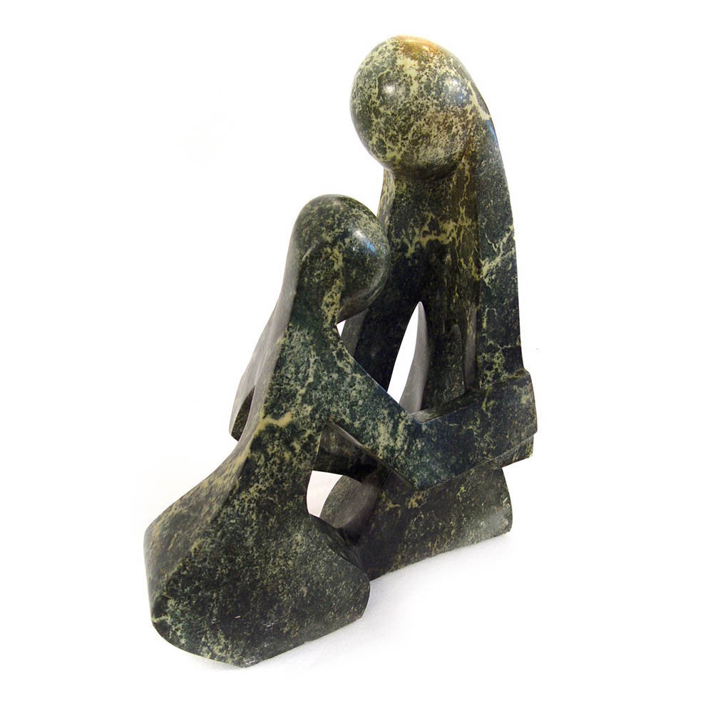 Dancing Partners  Shona Serpentine Stone Sculpture
