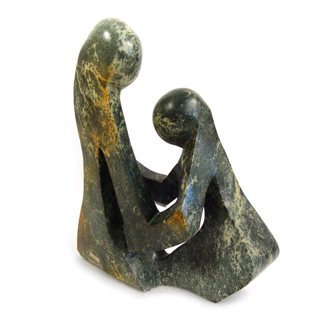 Dancing Partners  Shona Serpentine Stone Sculpture