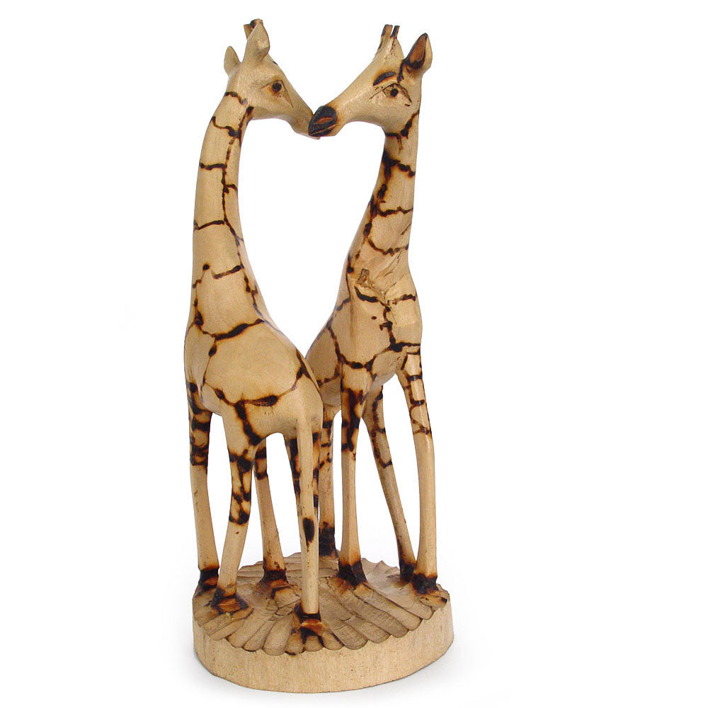 Jacaranda Giraffe Pair Sculpture  Handcarved in Zimbabwe