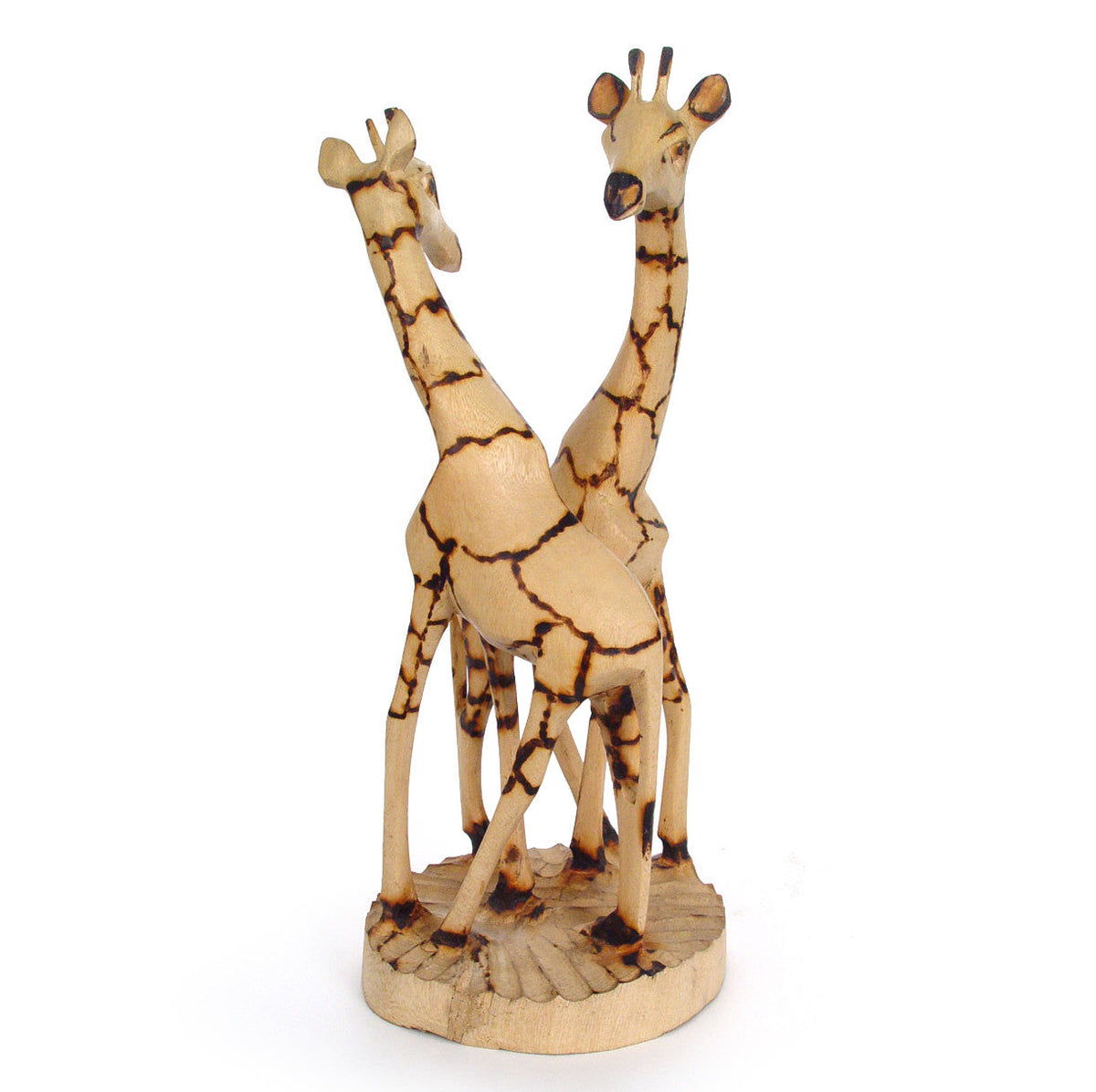 Jacaranda Giraffe Pair Sculpture  Handcarved in Zimbabwe